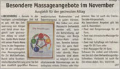 Massageangebot im November